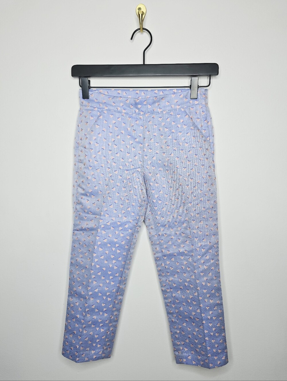 Janie And Jack Periwinkle Floral Dressy Pants with a Satin Finish Size 8